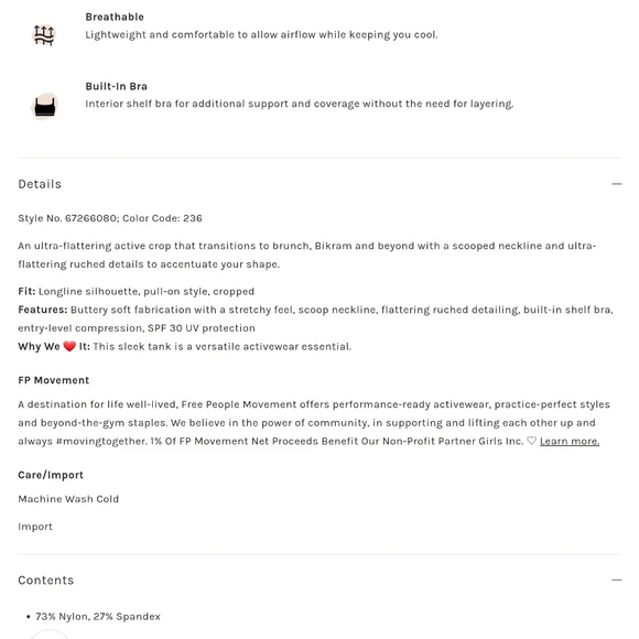 FREE PEOPLE Good Karma Ruched Crop Tank NWOT - XS/S - Picture 9 of 11